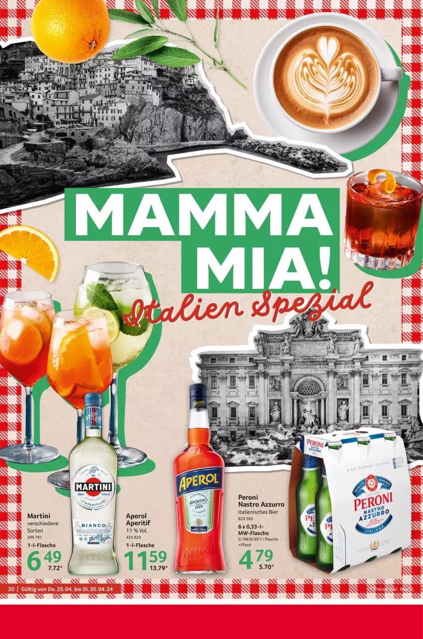 Aktueller Prospekt Selgros - Food - von 25.04 bis 30.04.2024 - strona 30 - produkty: aperitif, aperol, bier, flasche, martini, mw-flasche, Peroni, Ti