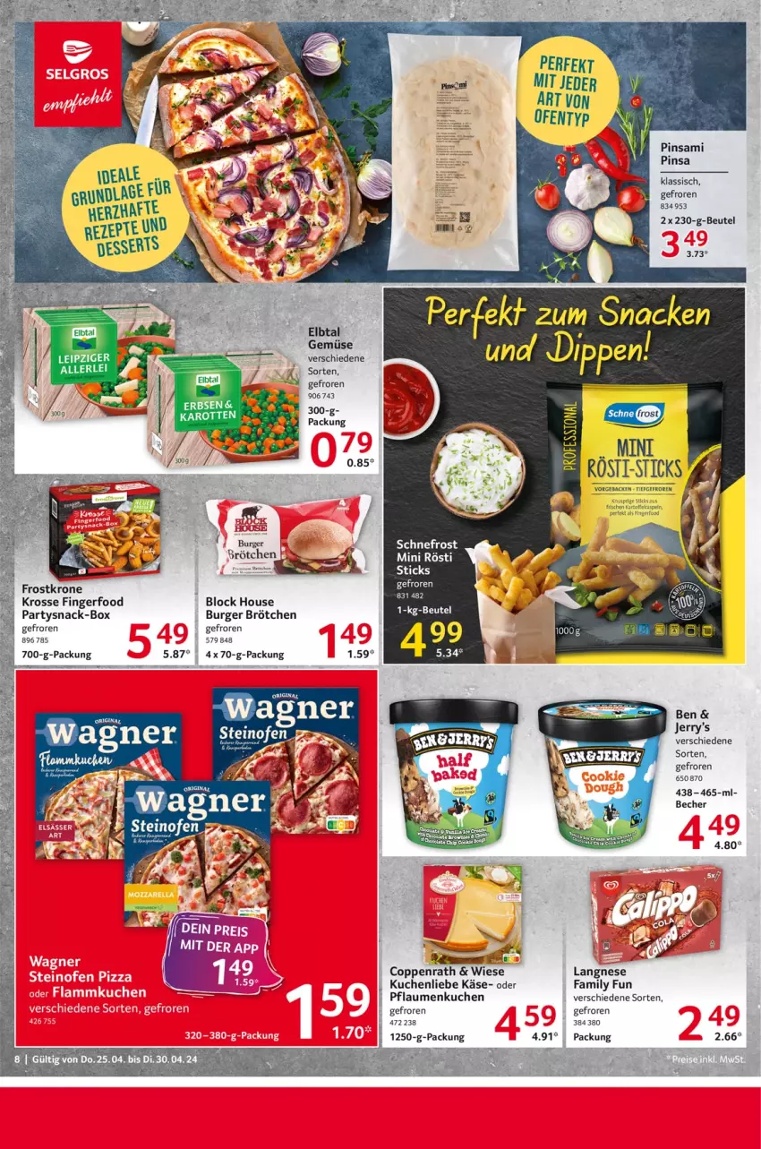 Aktueller Prospekt Selgros - Food - von 25.04 bis 30.04.2024 - strona 8 - produkty: asti, Becher, beutel, brötchen, burger, coppenrath, flammkuchen, geback, karotten, Käse, krone, kuchen, kuchenliebe, lamm, langnese, pflaume, pflaumen, snack, tee, Ti, Tiere, wagner