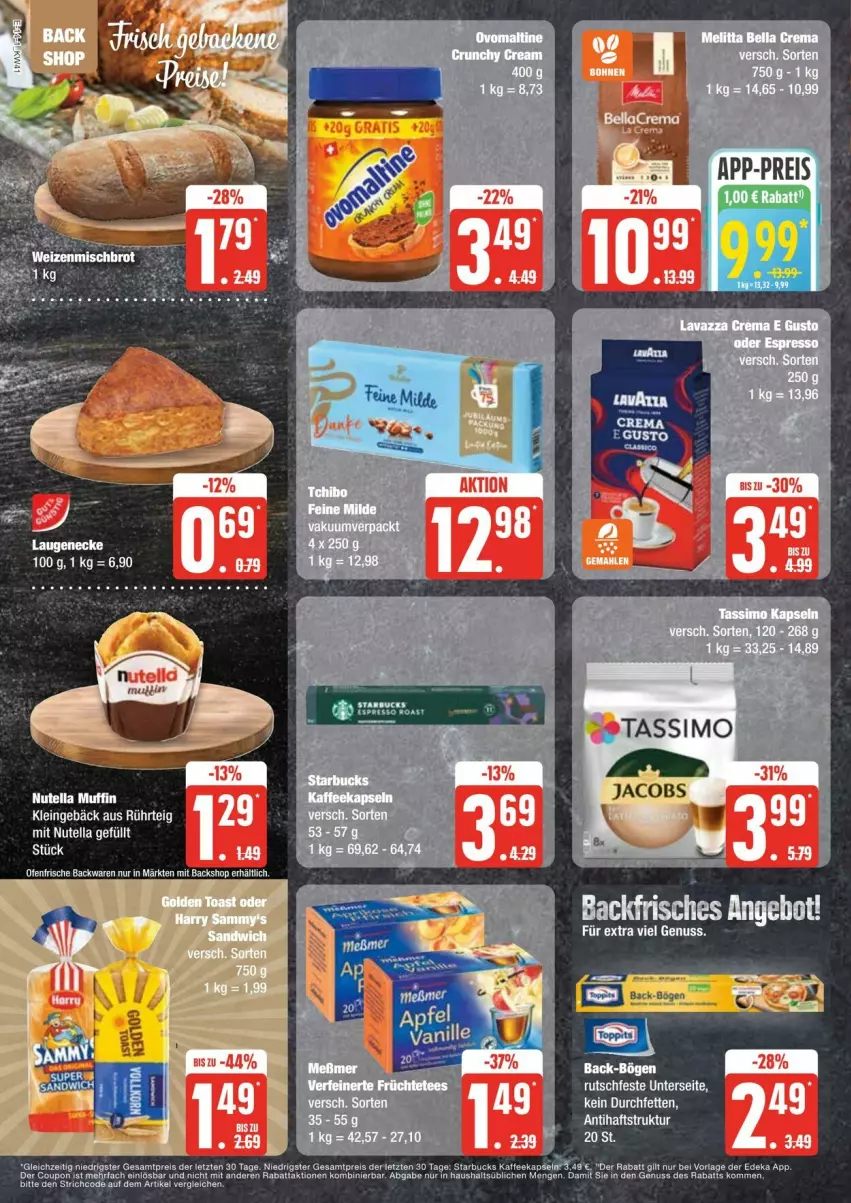 Aktueller Prospekt Edeka - Prospekte - von 05.10 bis 12.10.2024 - strona 14 - produkty: angebot, backwaren, coupon, deka, eier, frische backwaren, jacobs, Laugeneck, Muffin, nuss, nutella, Ofen, sim, tassimo, Ti