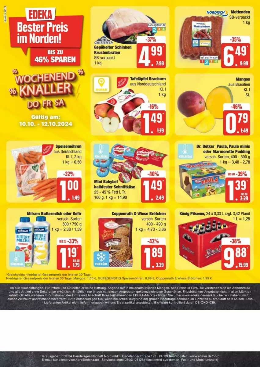 Aktueller Prospekt Edeka - Prospekte - von 05.10 bis 12.10.2024 - strona 20 - produkty: brötchen, coppenrath, Dr. Oetker, eis, könig pilsener, mango, mangos, möhren, Paula, pils, pilsener, pudding, reis, speisemöhren, Ti, ZTE