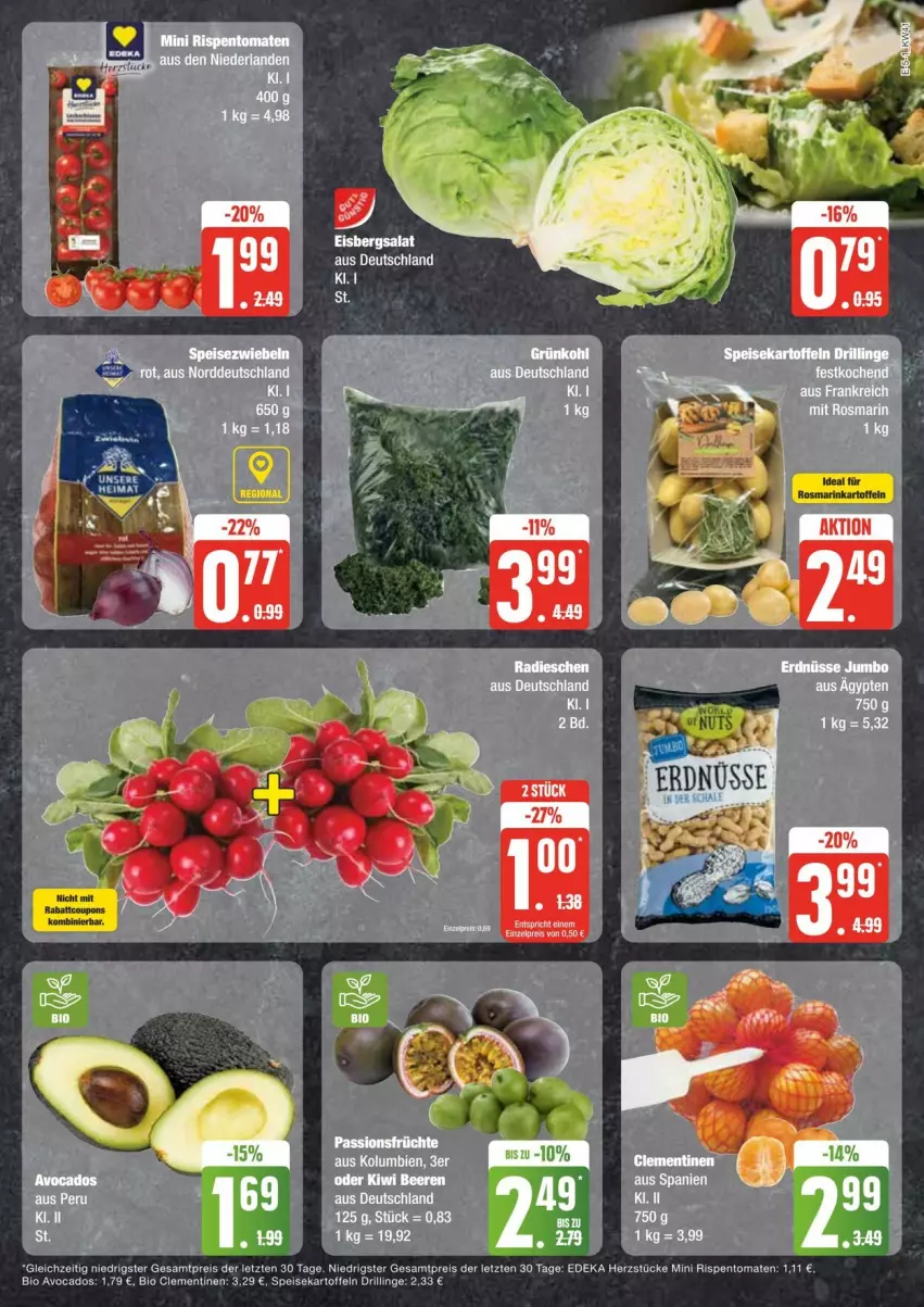 Aktueller Prospekt Edeka - Prospekte - von 05.10 bis 12.10.2024 - strona 5 - produkty: avocado, avocados, beere, beeren, bio, clementinen, deka, eis, eisbergsalat, früchte, kartoffel, kartoffeln, kiwi, radieschen, reis, rispentomaten, salat, speisekartoffeln, Ti, tomate, tomaten, ZTE