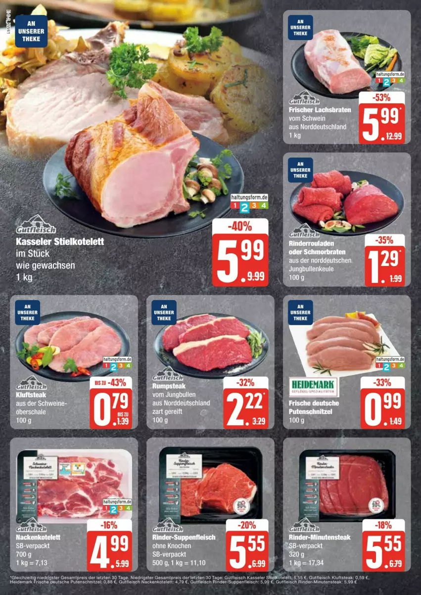 Aktueller Prospekt Edeka - Prospekte - von 05.10 bis 12.10.2024 - strona 6 - produkty: eis, fleisch, gutfleisch, jungbullen, kasseler, Kluftsteak, kotelett, pute, putenschnitzel, reis, rind, rinder, schnitzel, steak, suppe, suppen, suppenfleisch, Ti, ZTE