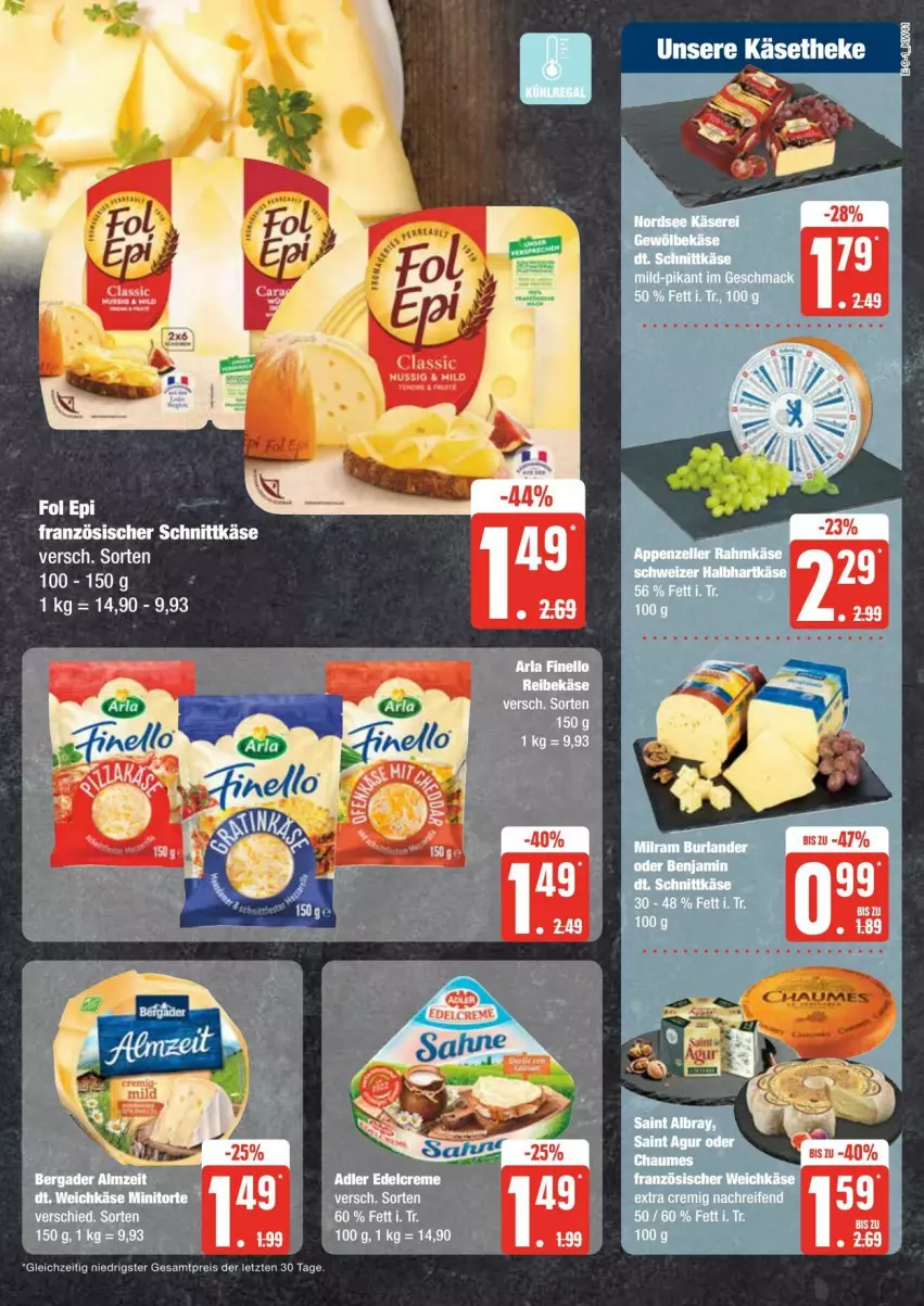 Aktueller Prospekt Edeka - Prospekte - von 05.10 bis 12.10.2024 - strona 9 - produkty: bergader, creme, edelcreme, eis, Käse, käsetheke, mac, Reibekäse, reifen, reis, schnittkäse, Ti, ZTE