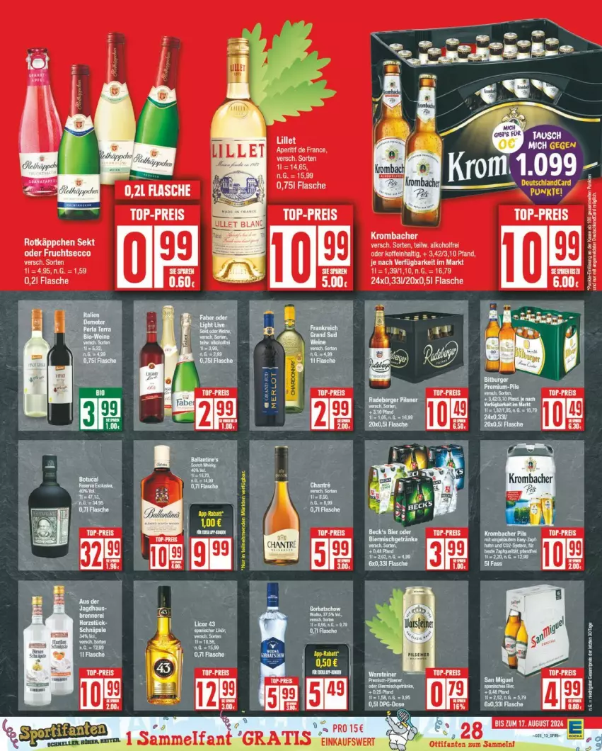 Aktueller Prospekt Edeka - Prospekte - von 08.07 bis 13.07.2024 - strona 13 - produkty: flasche, krombache, krombacher, sim, Ti