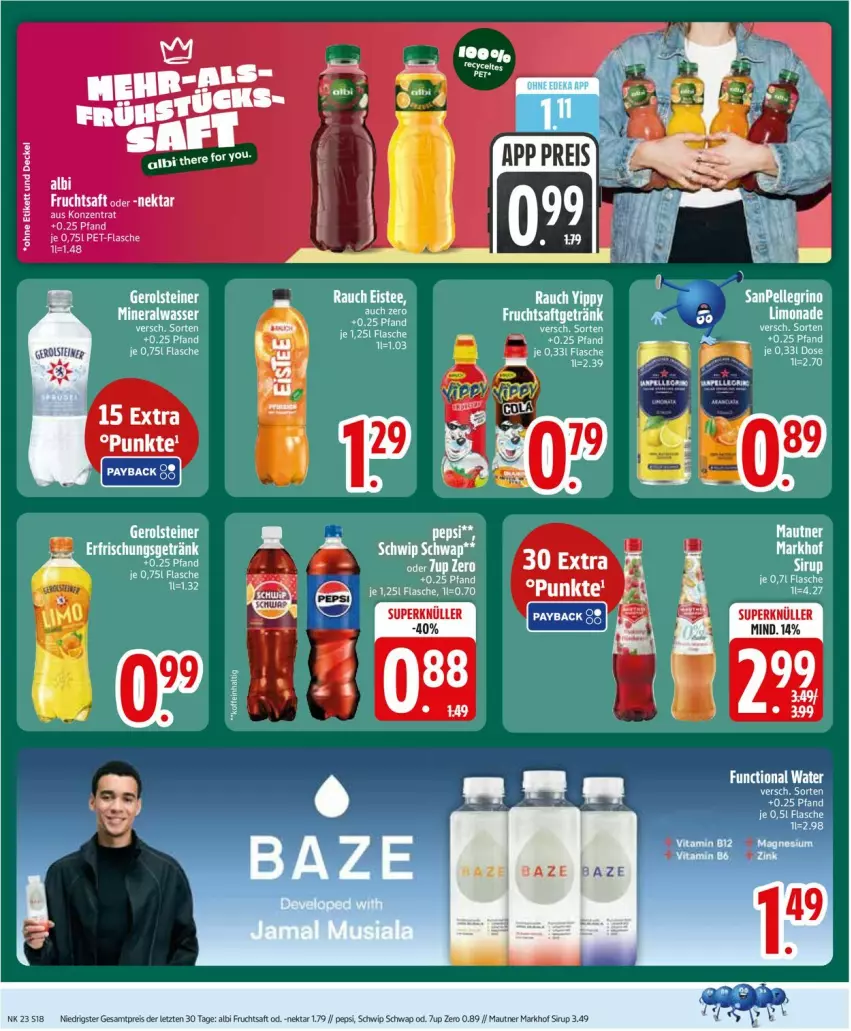 Aktueller Prospekt Edeka - Prospekte - von 01.06 bis 06.06.2026 - strona 20 - produkty: 7UP, eis, frucht, fruchtsaft, gerolsteine, gerolsteiner, K2, Mautner, Nektar, pepsi, Rauch, reis, saft, Schwip Schwap, sirup, steiner, ZTE