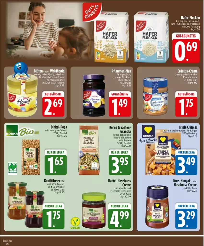 Aktueller Prospekt Edeka - Prospekte - von 01.06 bis 06.06.2026 - strona 24 - produkty: beutel, creme, deka, frucht, geback, hafer, haselnuss, honig, konfitüre, konfitüre extra, meersalz, nuss, rohrzucker, salz, vanille, zucker