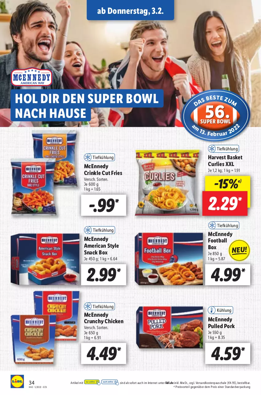 Aktueller Prospekt Lidl - Aktionsprospekt - von 31.01 bis 05.02.2022 - strona 34 - produkty: ball, eis, mcennedy, ndk, preisvorteil, Pulled Pork, reis, Schal, Schale, snack, Ti