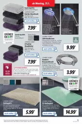 Gazetka promocyjna Lidl - Aktionsprospekt - Gazetka - ważna od 05.02 do 05.02.2022 - strona 19 - produkty: angebot, Bad, badteppich, batterie, batterien, Bau, baumwolle, brause, brauseschlauch, dell, duschtuch, eis, elle, handbrause, handtücher, kraft, leds, Leuchte, messer, Mode, reine baumwolle, reis, schlauch, teppich, Ti, tuc, tücher, wasser, wolle, ZTE