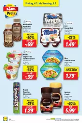 Gazetka promocyjna Lidl - Aktionsprospekt - Gazetka - ważna od 05.02 do 05.02.2022 - strona 44 - produkty: butter, buttermilch, fisch, joghur, joghurt, kaffee, milch, monte, Müller, müllermilch, ndk, Nescafé, nestlé, salat, Schal, Schale, smarties, thunfisch, Thunfischsalat, Ti, zott, Zott Monte