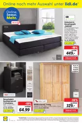 Gazetka promocyjna Lidl - Aktionsprospekt - Gazetka - ważna od 05.02 do 05.02.2022 - strona 50 - produkty: angebot, angebote, bett, boxspringbett, eis, elle, hochglanz, kleid, kleider, kleiderschrank, Liege, nachtkonsole, ndk, polsterbett, reis, rel, Ria, ring, Schal, Schale, Schrank, schubladen, telefon, Ti, topper, uhr