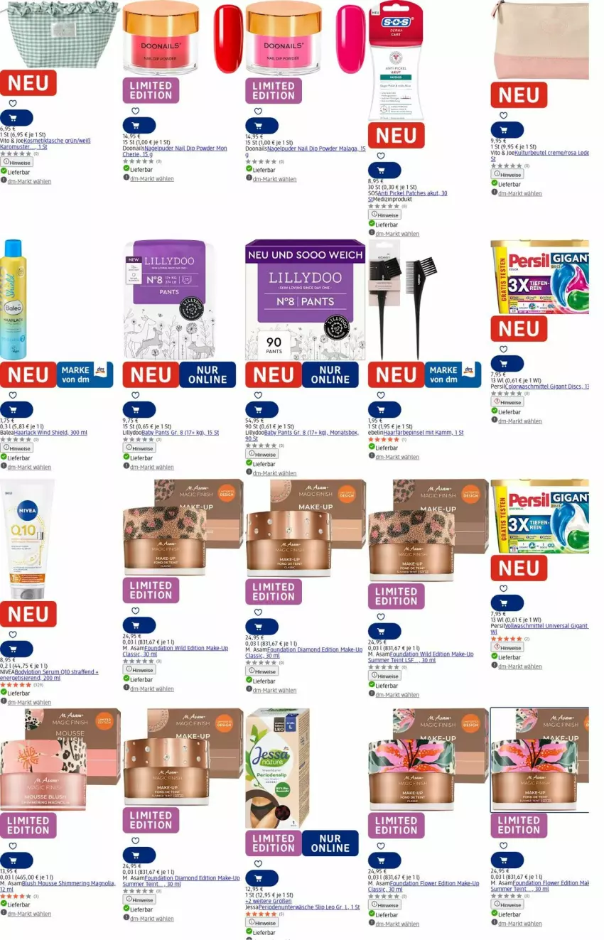 Aktueller Prospekt Dm Drogerie - Prospekte - von 11.08 bis 20.08.2025 - strona 14 - produkty: arla, beutel, body, bodylotion, creme, dip, eier, eis, elle, Finish, Haarlack, kosmetik, Kosmetiktasche, lack, Lotion, Make-up, medizinprodukt, mousse, nivea, Pants, persil, Pinsel, ring, rum, Serum, slip, Tasche, Ti, vollwaschmittel, waschmittel, Wels, Wild