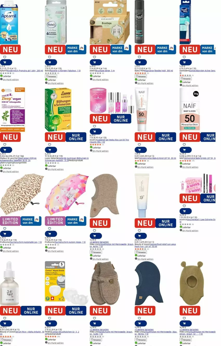 Aktueller Prospekt Dm Drogerie - Prospekte - von 11.08 bis 20.08.2025 - strona 7 - produkty: auto, braun, creme, eis, erde, geschenkset, haarspray, handschuhe, hipp, Kinder, kindermilch, LG, medizinprodukt, milch, Mütze, Profissimo, rasierer, rel, Ria, rum, Schlupfmütze, schuhe, Serum, sim, sonnencreme, Tasche, taschen, Ti, uhu, wolle