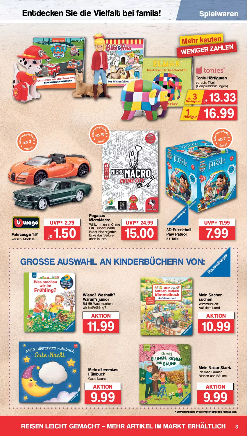 Aktueller Prospekt Famila - Prospekte - von 04.03 bis 09.03.2024 - strona 3 - produkty: asus, auer, ball, beispielabbildung, blume, blumen, buch, decke, dell, eis, elle, Kinder, mac, Mode, natur, Paw Patrol, Puzzle, reis, rum, sac, spielwaren, teller, Ti