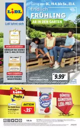 Gazetka promocyjna Lidl - Aktionsprospekt - Gazetka - ważna od 23.04 do 23.04.2022 - strona 1 - produkty: angebot, angebote, auer, Bad, Bau, Bauer, bio, champion, discount, eis, erde, frucht, fruchtjoghurt, Garten, joghur, joghurt, kissen, lebensmittel, LG, Liege, Palette, pril, Rauch, reis, Ti