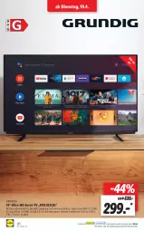 Gazetka promocyjna Lidl - Aktionsprospekt - Gazetka - ważna od 23.04 do 23.04.2022 - strona 20 - produkty: Android TV, Betriebssystem, dvb, grundig, HDMI, ndk, Schal, Schale, Ti, tuner, usb