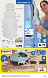 Gazetka promocyjna Lidl - Aktionsprospekt - Gazetka - ważna od 23.04 do 23.04.2022 - strona 25 - produkty: adapter, akku, angebot, Apple, aufbewahrungsbox, Behälter, decke, Deckel, dell, eis, elle, google play, Mode, Reinigung, reis, rwe, Saugroboter, silvercrest, Ti, usb, wasser, wassertank, ZTE