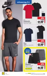 Gazetka promocyjna Lidl - Aktionsprospekt - Gazetka - ważna od 23.04 do 23.04.2022 - strona 28 - produkty: Bau, baumwolle, funktionsshirt, ndk, Nike, Schal, Schale, shirt, shorts, sweatshorts, T-Shirt, Ti, wolle