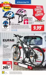 Gazetka promocyjna Lidl - Aktionsprospekt - Gazetka - ważna od 23.04 do 23.04.2022 - strona 48 - produkty: angebot, Anhänger, batterie, beleuchtung, Bona, crivit, dell, E-Bike, E-Bikes, eis, elle, eufab, Fahrrad, fahrradhelm, Kinder, Mode, reis, Schal, Schale, Sport, Ti, Tiere, ZTE