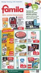 Gazetka promocyjna Famila - Prospekte - Gazetka - ważna od 26.08 do 26.08.2023 - strona 1 - produkty: almighur, almighurt, angebot, angebote, aust, beutel, bio, ehrmann, ehrmann almighurt, eis, elle, ente, flammkuchen, flasche, fleisch, hackfleisch, kohlrabi, krombache, krombacher, krombacher pils, kuchen, lamm, lebensmittel, mars, milky way, natur, Ofen, pils, Pinsel, pizza, reis, rezept, rezepte, rind, rinder, rinderhackfleisch, rum, rwe, snickers, staubbeutel, staubsauger, steinofen, steinofen pizza, Teleskop, teller, Ti, twix, wagner, ZTE