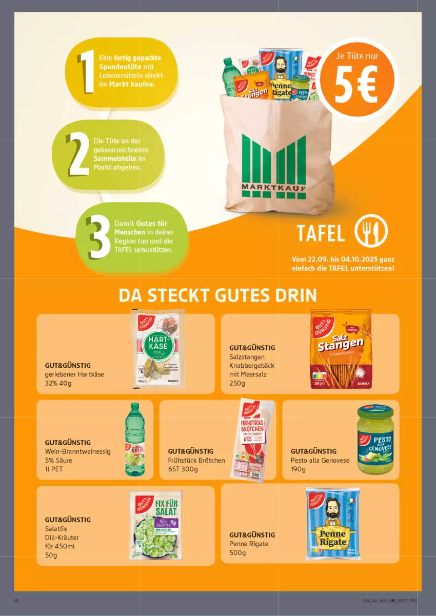 Aktueller Prospekt Marktkauf - Prospekt - von 28.09 bis 04.10.2025 - strona 28 - produkty: brötchen, essig, genovese, hartkäse, Käse, kräuter, meersalz, penne, penne rigate, pesto, salat, salz, Salzstange, Salzstangen, Ti, wein, weine