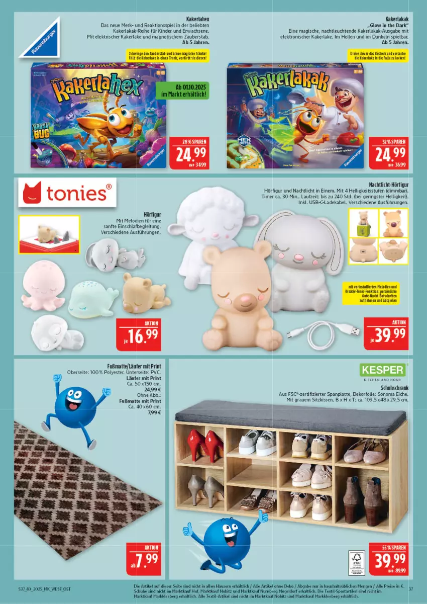 Aktueller Prospekt Marktkauf - Prospekt - von 28.09 bis 04.10.2025 - strona 37 - produkty: deka, eis, Elektro, elle, Fußmatte, Glade, Kinder, kissen, ladekabel, latte, Läufer, Leuchte, leuchten, Nachtlicht, reis, ring, Schrank, schuhe, schuhschrank, sitzkissen, sonoma eiche, Sport, Ti, timer, tisch, usb