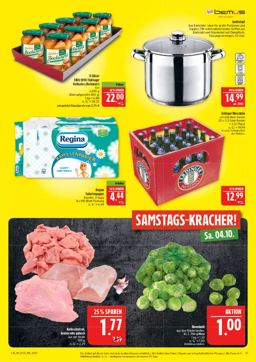 Aktueller Prospekt Marktkauf - Prospekt - von 28.09 bis 04.10.2025 - strona 43 - produkty: braten, gulasch, kalbsschnitzel, schnitzel