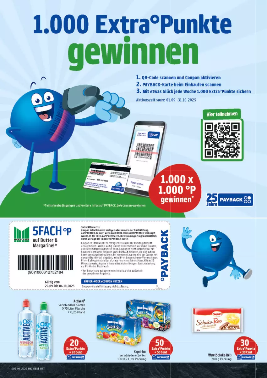 Aktueller Prospekt Marktkauf - Prospekt - von 28.09 bis 04.10.2025 - strona 5 - produkty: angebot, auto, butter, coupon, coupons, deka, eis, flasche, LG, margarine, payback, Rauch, reis, schoko, Ti, tisch, Yo