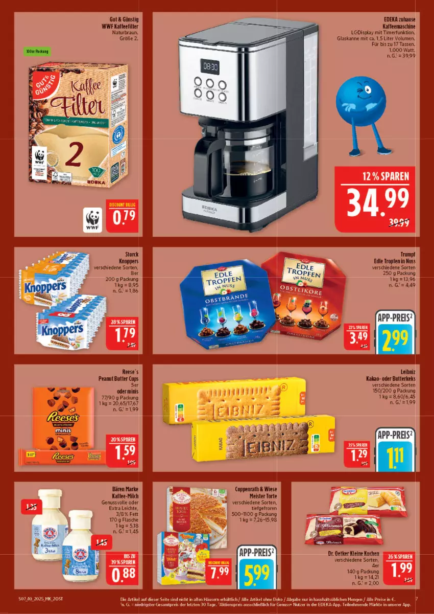 Aktueller Prospekt Marktkauf - Prospekt - von 28.09 bis 04.10.2025 - strona 7 - produkty: aktionspreis, braun, butter, butterkeks, coppenrath, deka, Dr. Oetker, eier, eis, flasche, kaffee, kaffeemaschine, kakao, keks, kuchen, leibniz, leine, Meister, Meister Torte, milch, natur, nuss, reis, rum, tasse, Ti, timer, torte, Yo