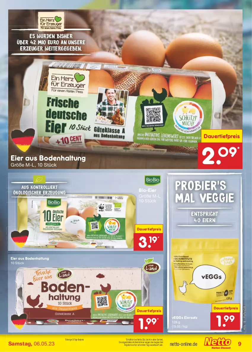 Aktueller Prospekt Netto Marken-Discount - Filial-Angebote - von 02.05 bis 06.05.2023 - strona 9 - produkty: angebot, auer, bestpreis, bier, bio, dauertiefpreis, eier, eis, reis, Ti, tiefpreis, trolli, veggie, ZTE