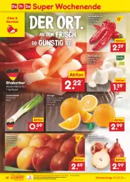 Gazetka promocyjna Netto Marken-Discount - Filial-Angebote - Gazetka - ważna od 06.05 do 06.05.2023 - strona 36 - produkty: bestpreis, beutel, bio, Birnen, eis, fleisch, knoblauch, Lauchzwiebel, lauchzwiebeln, ndk, Nektar, nektarinen, obst, orange, orangen, paprika, paprika rot, reis, rhabarber, Schal, Schale, Spitzpaprika, Ti, zwiebel, zwiebeln