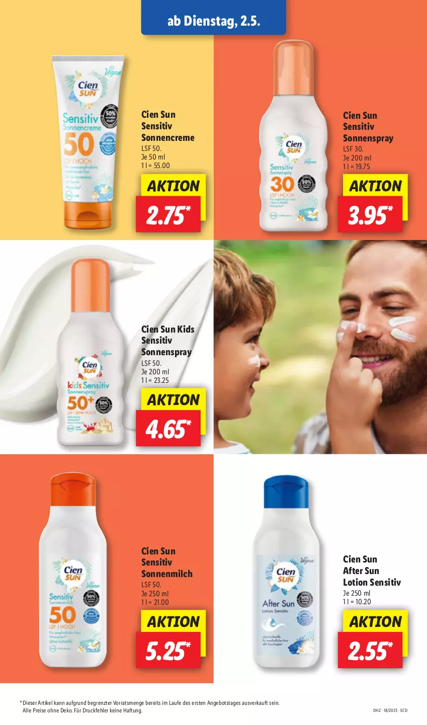 Aktueller Prospekt Lidl - Aktionsprospekt - von 02.05 bis 06.05.2023 - strona 51 - produkty: after sun, angebot, Cien, creme, eis, Lotion, milch, reis, sonnencreme, sonnenmilch, sonnenspray, Sun Lotion, Ti, ZTE