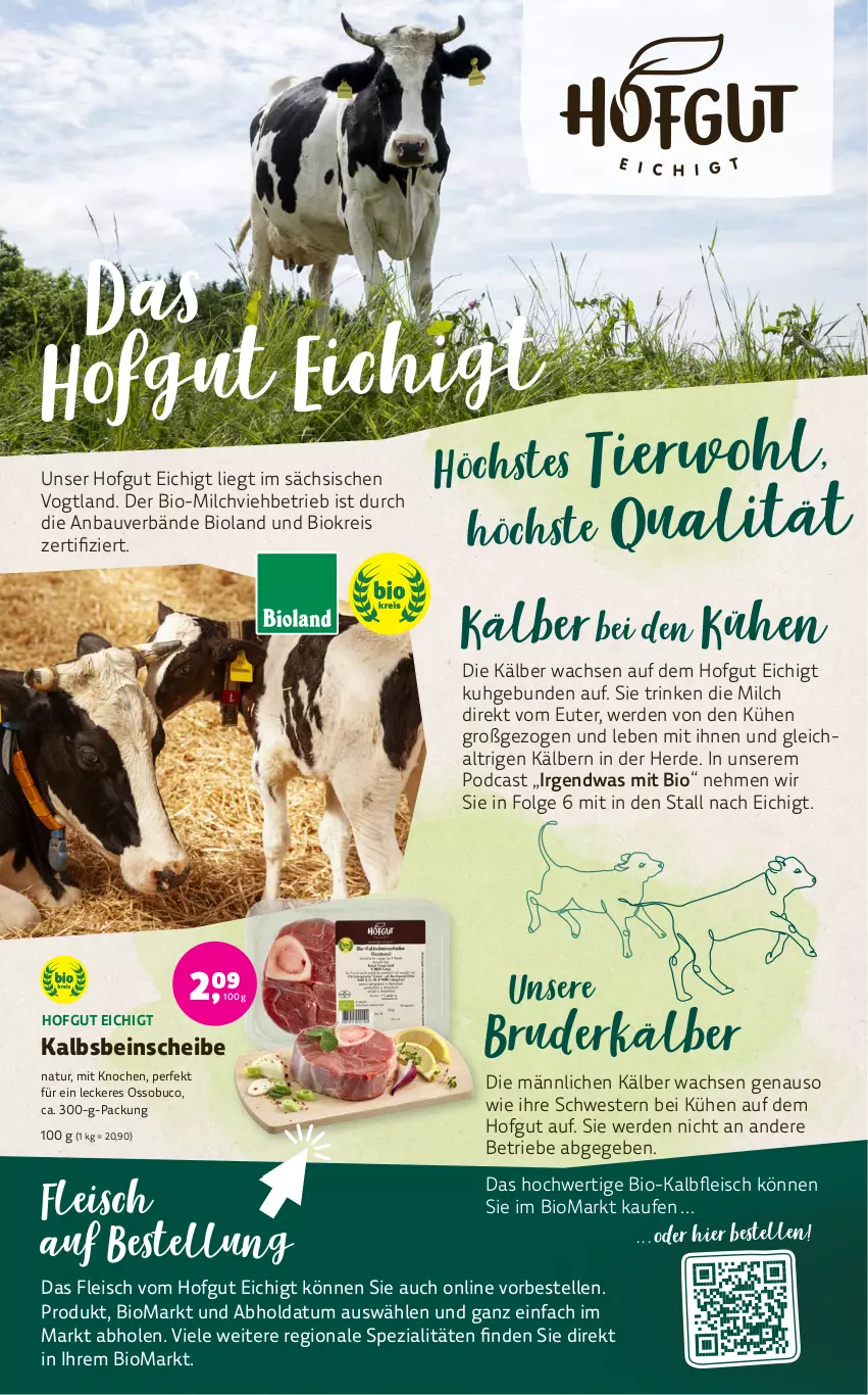 Aktueller Prospekt Denns Biomarkt - Prospekte - von 13.09 bis 26.09.2023 - strona 2 - produkty: Bau, bio, bioland, eis, elle, erde, fleisch, hofgut, Kalbfleisch, LG, milch, natur, reis, Spezi, Ti, Weste