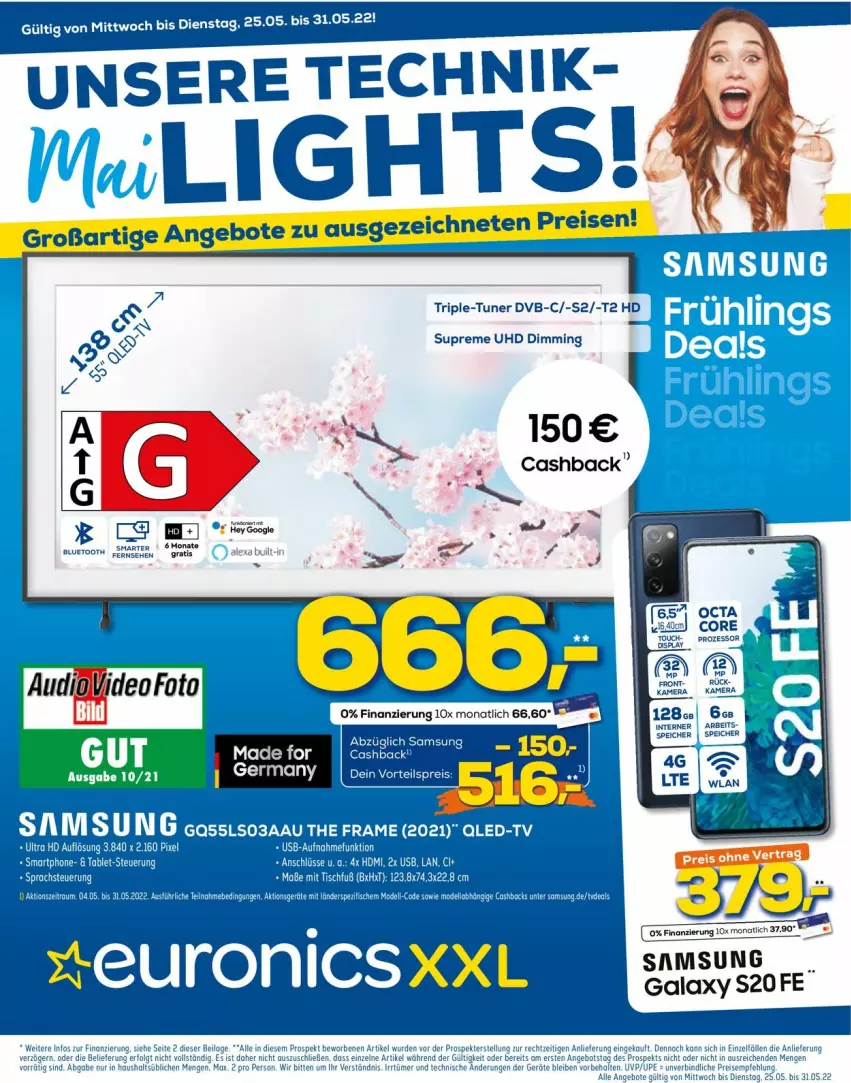 Aktueller Prospekt Euronics - Prospekte - von 25.05 bis 01.06.2022 - strona 1 - produkty: angebot, angebote, bosch, dell, dvb, eis, ente, fisch, fische, Germ, HDMI, LG, Mode, reis, rind, Samsung, smartphone, Spezi, tablet, Ti, tisch, tuner, uhd, usb, vorteilspreis