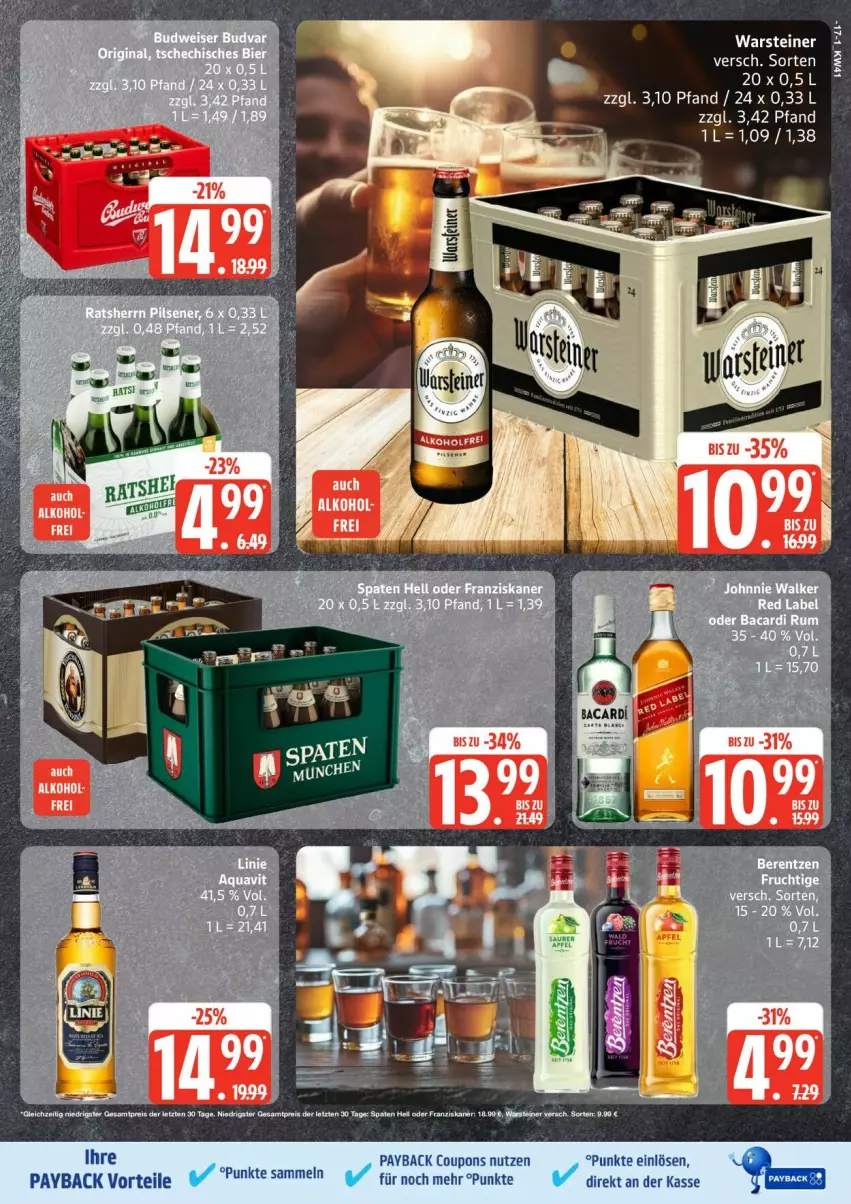 Aktueller Prospekt Edeka - Prospekte - von 06.10 bis 11.10.2025 - strona 17 - produkty: coupon, coupons, eis, franziskaner, payback, reis, Spaten, steiner, Ti, warsteiner, ZTE