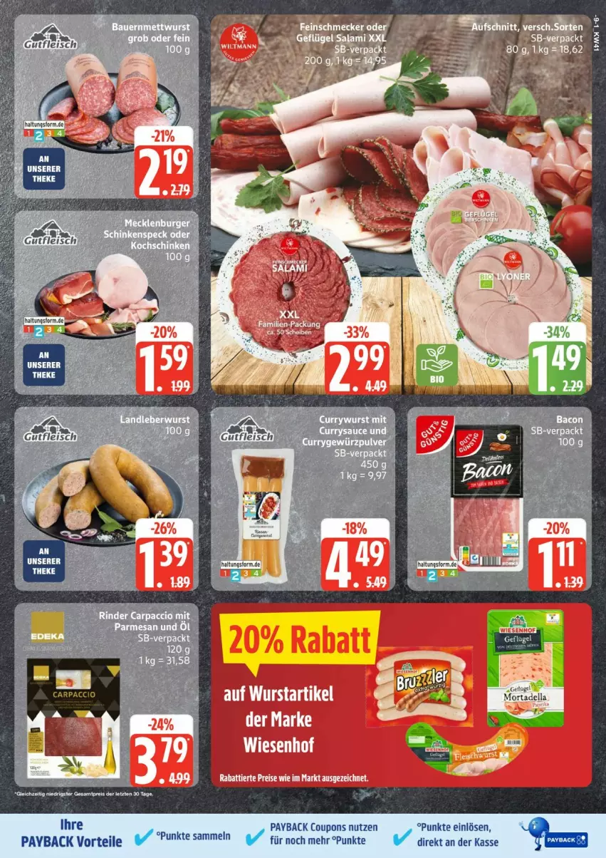 Aktueller Prospekt Edeka - Prospekte - von 06.10 bis 11.10.2025 - strona 9 - produkty: coupon, coupons, eis, payback, reis, Ti, wurst