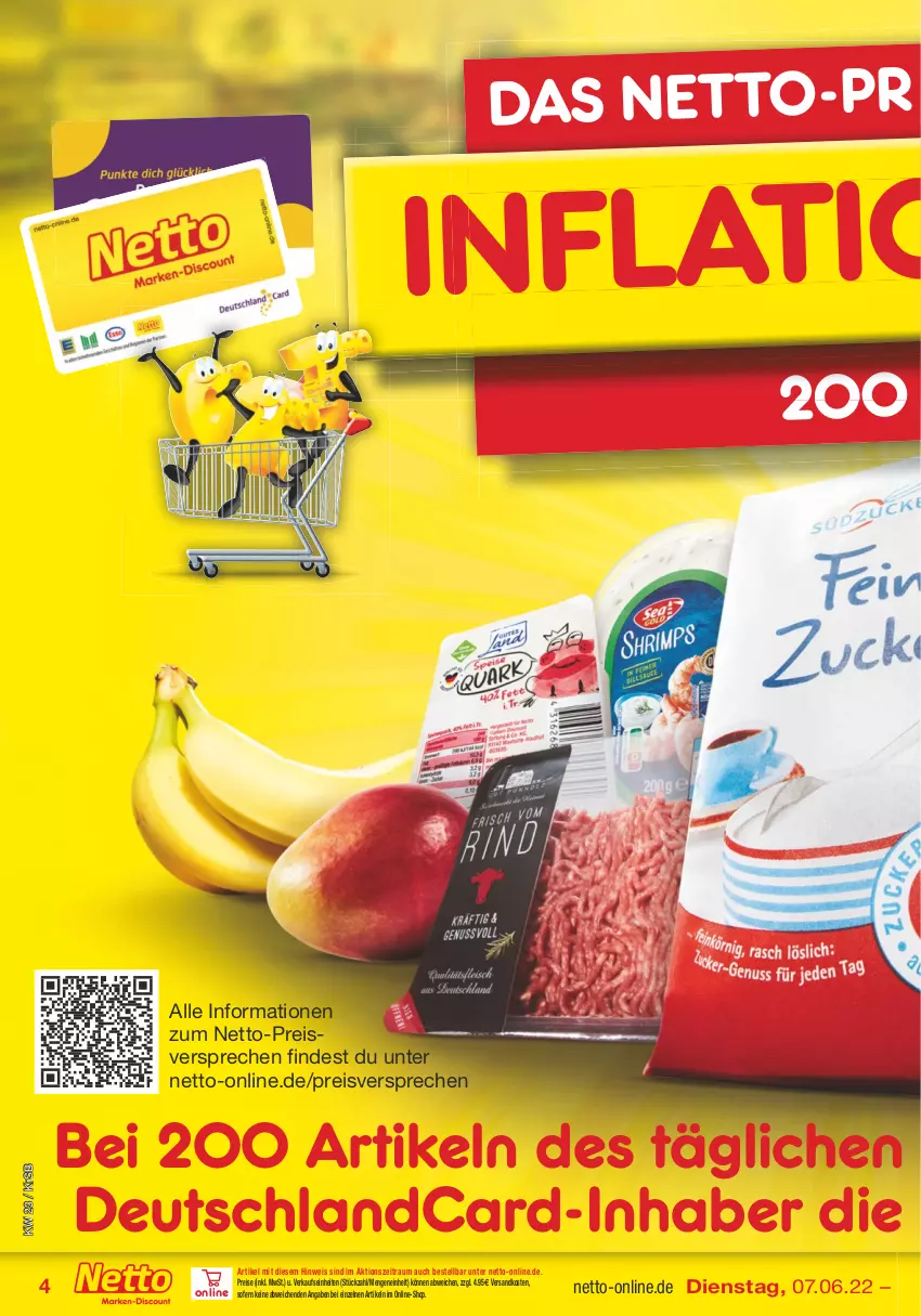 Aktueller Prospekt Netto Marken-Discount - Filial-Angebote - von 07.06 bis 11.06.2022 - strona 4 - produkty: deutschlandcard, eis, ndk, reis, Ti