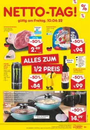 Gazetka promocyjna Netto Marken-Discount - Filial-Angebote - Gazetka - ważna od 11.06 do 11.06.2022 - strona 39 - produkty: angebot, axe, bestpreis, braten, decke, Deckel, drink, eis, energy drink, fleisch, Glasdeckel, Haxe, herdarten, monster, pfanne, pizza, reis, rel, roséwein, rotwein, schwein, schweine, spülmaschinen, Tapas, Ti, wein, weine, zott, zottarella, zottarella minis, ZTE