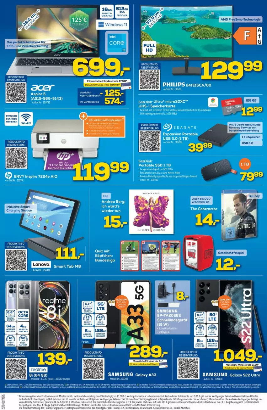 Aktueller Prospekt Euronics - Prospekte - von 03.08 bis 10.08.2022 - strona 9 - produkty: blu-ray, deo, dvd, gin, notebook, Ti, usb