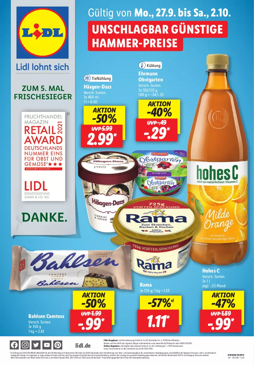 Aktueller Prospekt Lidl - Sonderprospekt - von 27.09 bis 02.10.2021 - strona 1