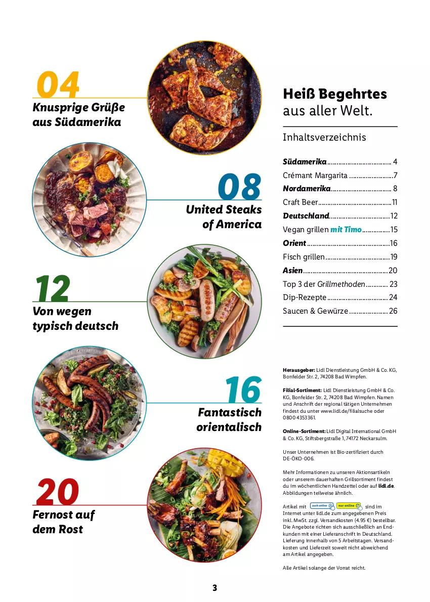 Aktueller Prospekt Lidl - Grillen-Magazin - von 25.04 bis 25.09.2022 - strona 3 - produkty: angebot, angebote, asti, auer, Bad, bio, dip, eis, fanta, fisch, gewürz, grill, ndk, reis, rezept, rezepte, sauce, saucen, steak, steaks, Ti, tisch