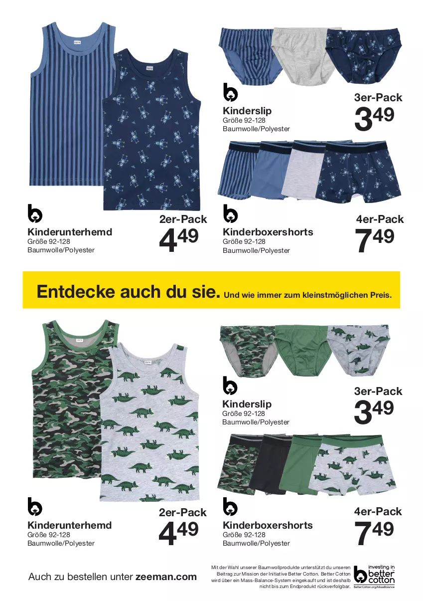 Aktueller Prospekt Zeeman - Prospekte - von 28.09 bis 11.10.2024 - strona 12 - produkty: Bau, baumwolle, bett, decke, eis, elle, hemd, Kinder, LG, reis, shorts, slip, Ti, Unterhemd, wolle