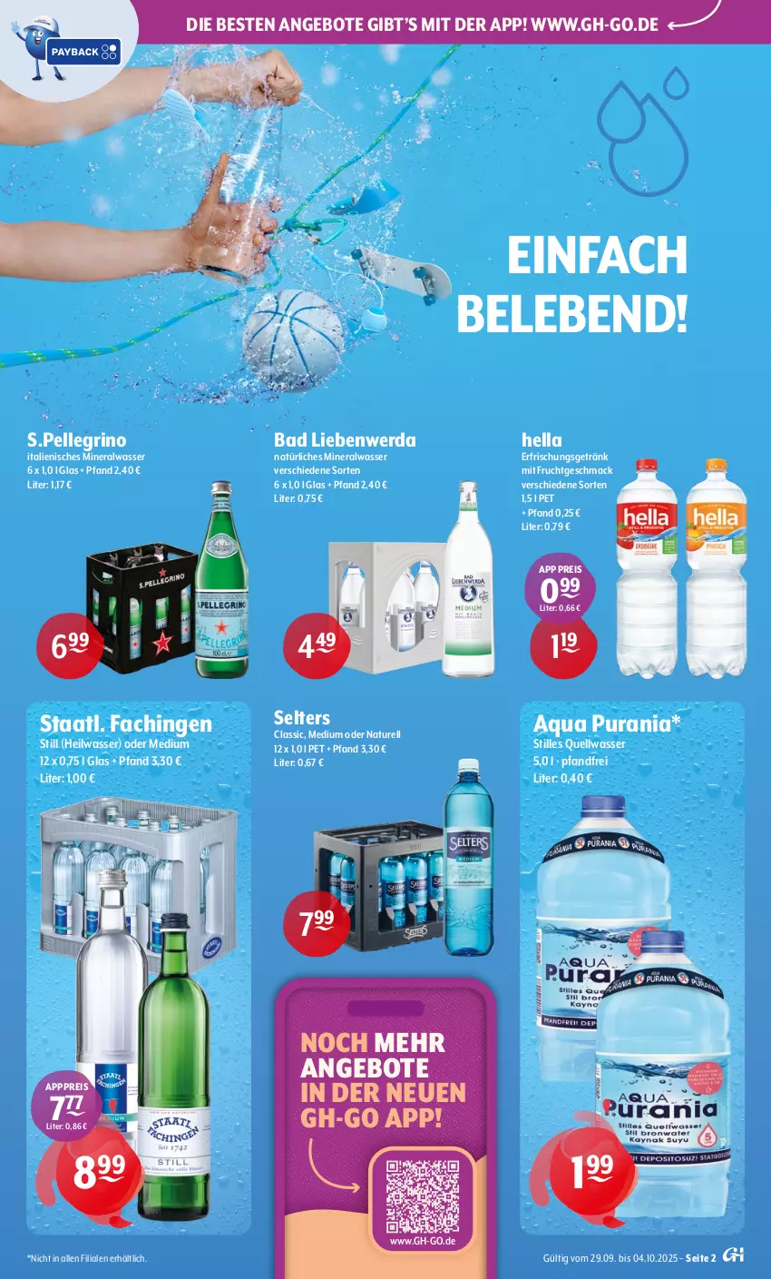 Aktueller Prospekt Getraenke Hoffmann - Prospekte - von 29.09 bis 04.10.2025 - strona 2 - produkty: Alwa, angebot, angebote, aqua, Bad, Bad Liebenwerda, eis, elle, erfrischungsgetränk, frucht, getränk, hella, mac, mineralwasser, mit frucht, natur, natürliches mineralwasser, reis, rel, Selters, Staatl. Fachingen, Ti, wasser