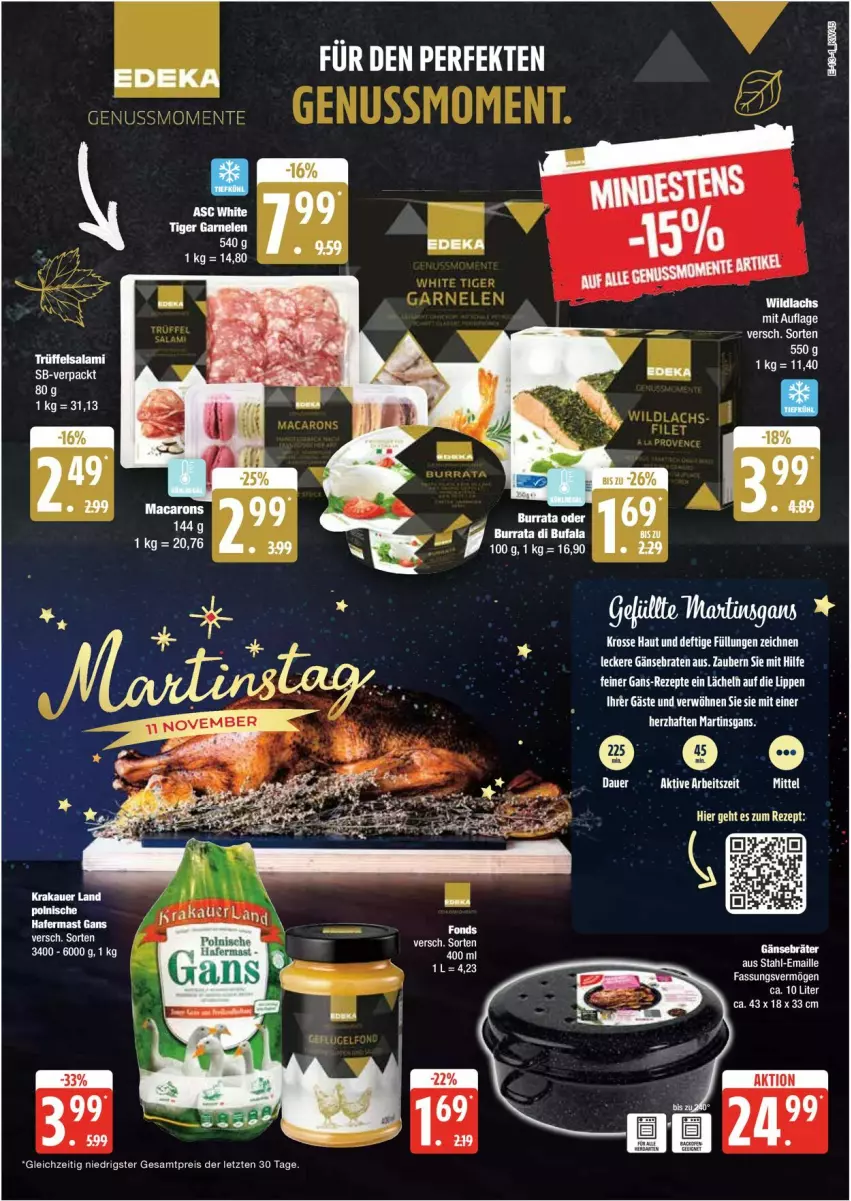 Aktueller Prospekt Edeka - Prospekte - von 04.11 bis 09.11.2024 - strona 13 - produkty: aeg, auer, braten, Burrata, deka, di bufala, eis, ente, hafer, krakauer, mac, Macarons, maille, nuss, reis, rezept, rezepte, salami, Ti, Trüffel, ZTE