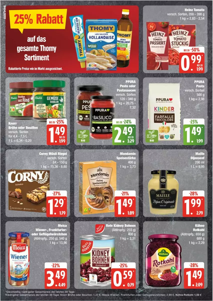 Aktueller Prospekt Edeka - Prospekte - von 04.11 bis 09.11.2024 - strona 14 - produkty: bohne, bohnen, Brühe, eis, frankfurter, Geflügel, heinz, kidney, kidney bohnen, knorr, Kühne, meica, reis, rotkohl, tee, Ti, wiener, würstchen, ZTE