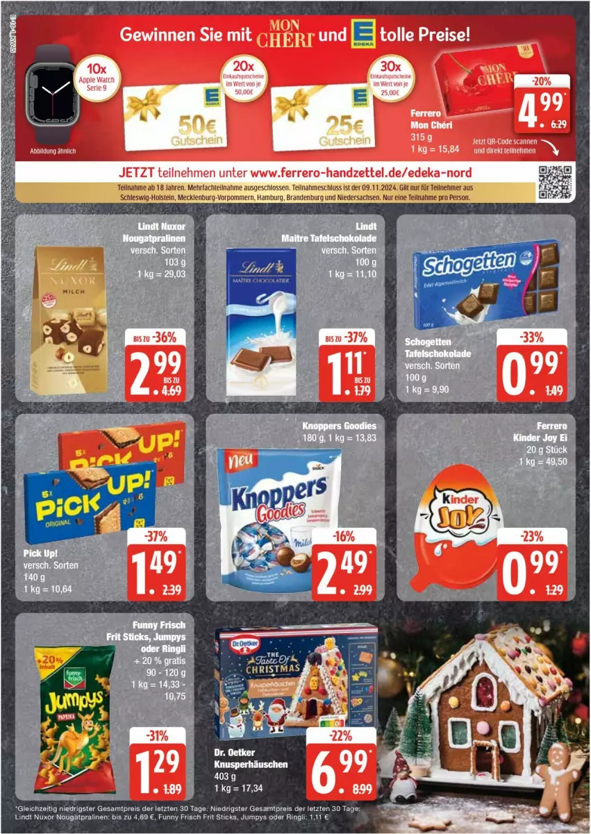 Aktueller Prospekt Edeka - Prospekte - von 04.11 bis 09.11.2024 - strona 16 - produkty: eis, Funny Frisch, lindt, pralinen, reis, ring, sac, Ti, ZTE