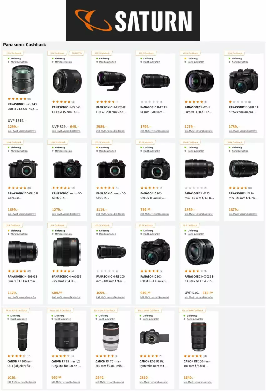 Aktueller Prospekt Saturn - Prospekte - von 22.06 bis 29.06.2022 - strona 7 - produkty: canon, kamera, Leica, lumix, panasonic, systemkamera, Ti, Wels