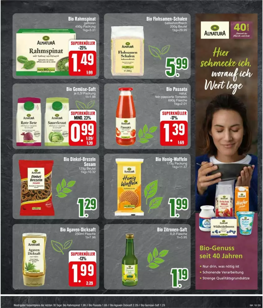 Aktueller Prospekt Edeka - Prospekte - von 29.04 bis 04.05.2024 - strona 9 - produkty: agaven, ball, beutel, bio, bio gemüse, dicksaft, eier, eis, ente, flasche, nuss, reis, saft, Schal, Schale, spinat, Ti, Wild, ZTE