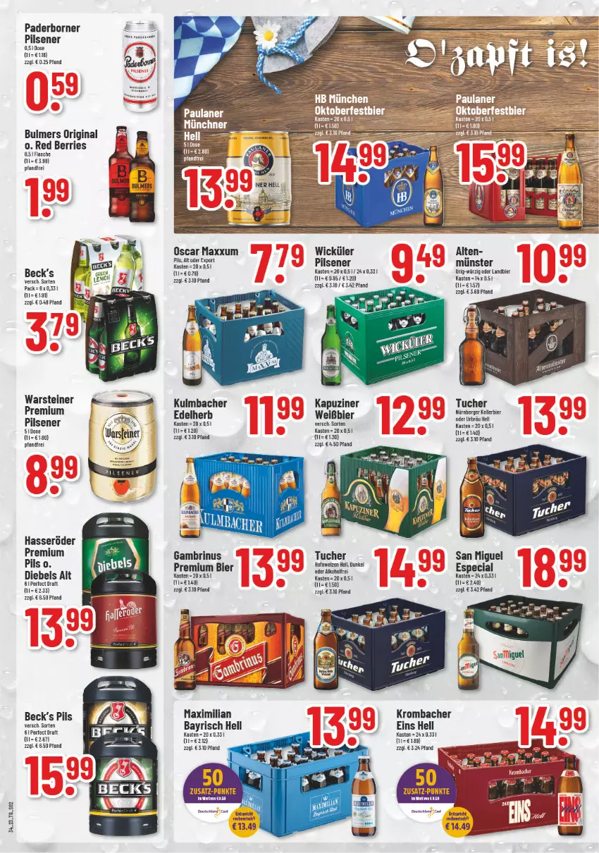 Aktueller Prospekt Trinkgut - von 21.08 bis 26.08.2023 - strona 2 - produkty: alkohol, Berger, bier, diebels, elle, flasche, gin, hasseröder, Hefe, hefeweizen, kellerbier, krombache, krombacher, nürnberger, pils, pilsener, premium pils, steiner, tuc, Tucher, warsteiner, WICK