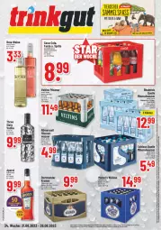 Gazetka promocyjna Trinkgut - Gazetka - ważna od 26.08 do 26.08.2023 - strona 1 - produkty: Alwa, angebot, angebotspreis, aperitif, aperol, bree, coca-cola, cola, deka, deutschlandcard, eis, elle, erde, fanta, flasche, krone, LG, mais, mineralwasser, mumm, pils, pilsener, reis, rheinfels quelle, sprite, Three Sixty, Ti, uhr, veltins, veltins pilsener, vodka, wasser, wein, weine