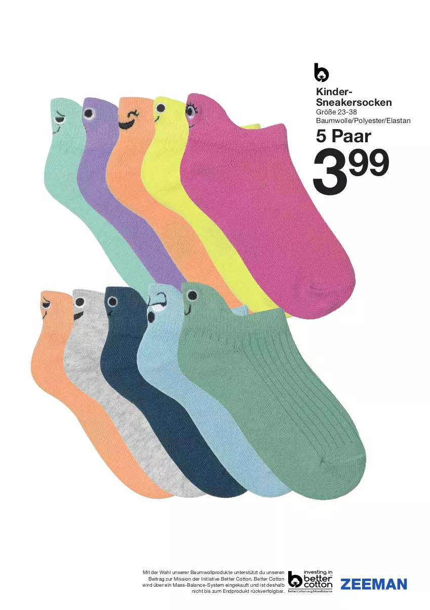 Aktueller Prospekt Zeeman - Prospekte - von 13.01 bis 19.01.2024 - strona 19 - produkty: Bau, baumwolle, bett, Kinder, LG, sneaker, sneakersocken, socken, Ti, wolle